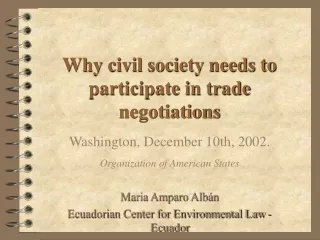Why civil society needs to participate in trade negotiations
