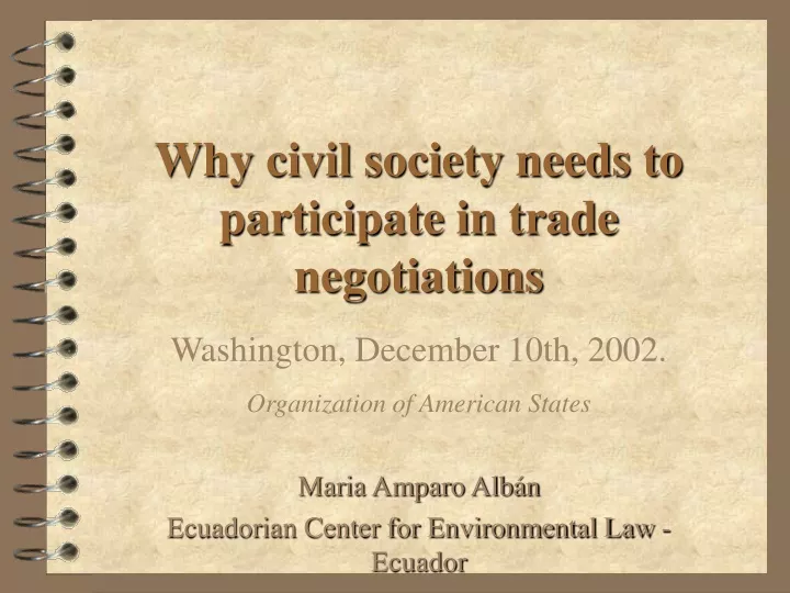 why civil society needs to participate in trade negotiations