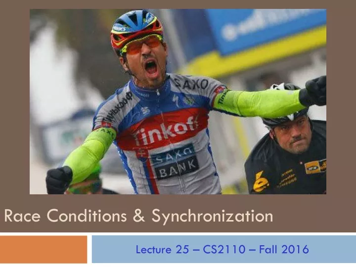 race conditions synchronization