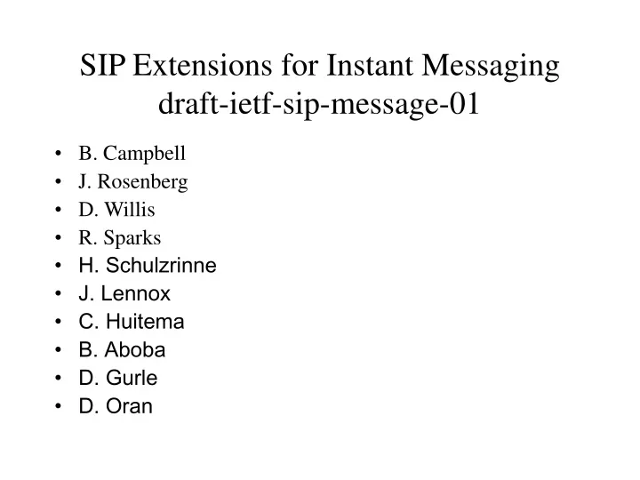sip extensions for instant messaging draft ietf sip message 01