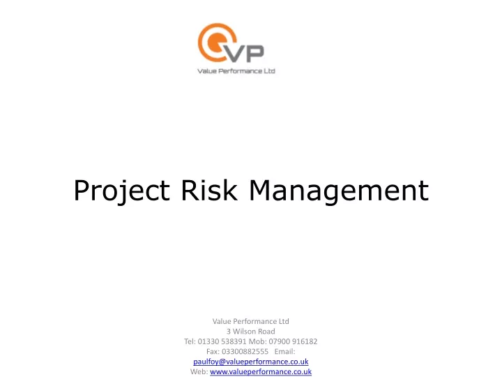 project risk management