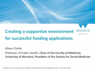Creating a supportive environment for successful funding applications