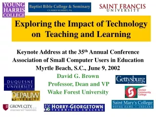 Exploring the Impact of Technology on  Teaching and Learning