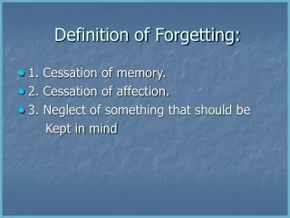 Definition of Forgetting: