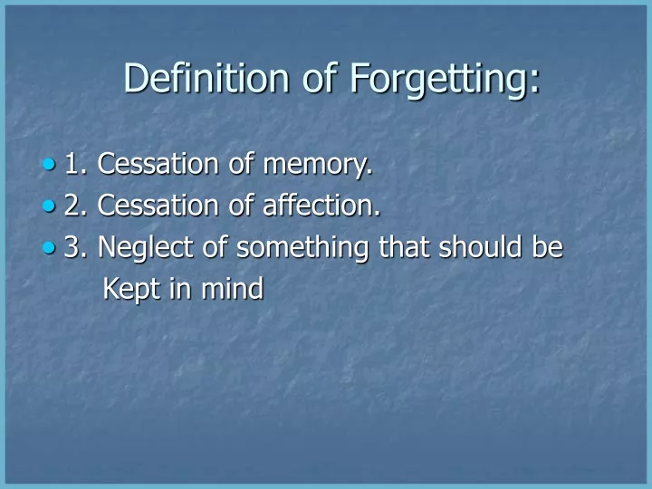 definition of forgetting