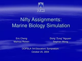 Nifty Assignments: Marine Biology Simulation