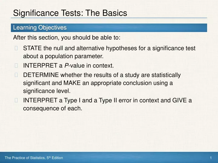 significance tests the basics
