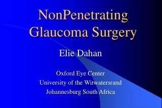 NonPenetrating Glaucoma Surgery