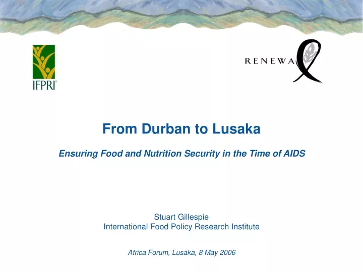 from durban to lusaka ensuring food and nutrition