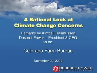 A Rational Look at  Climate Change Concerns