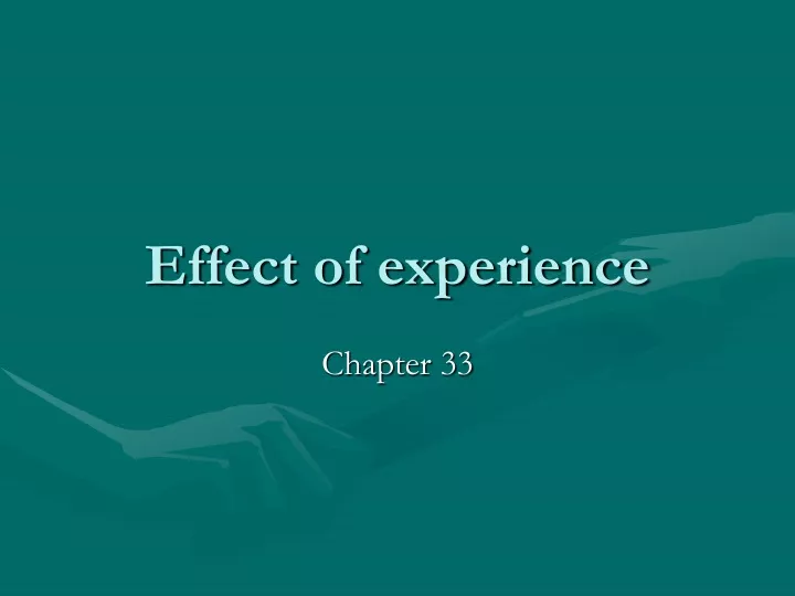 effect of experience