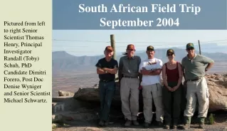South African Field Trip September 2004