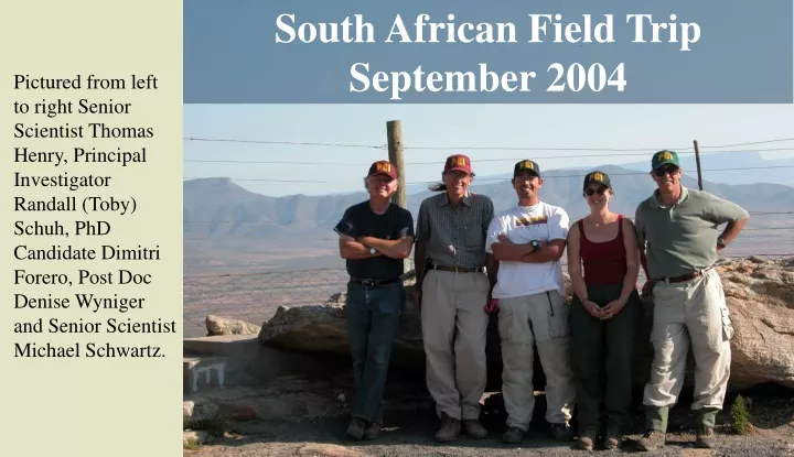 south african field trip september 2004