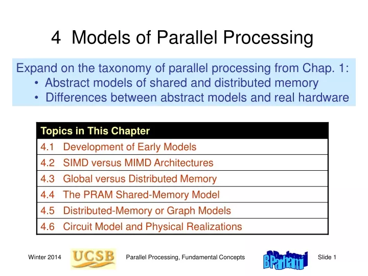 4 models of parallel processing