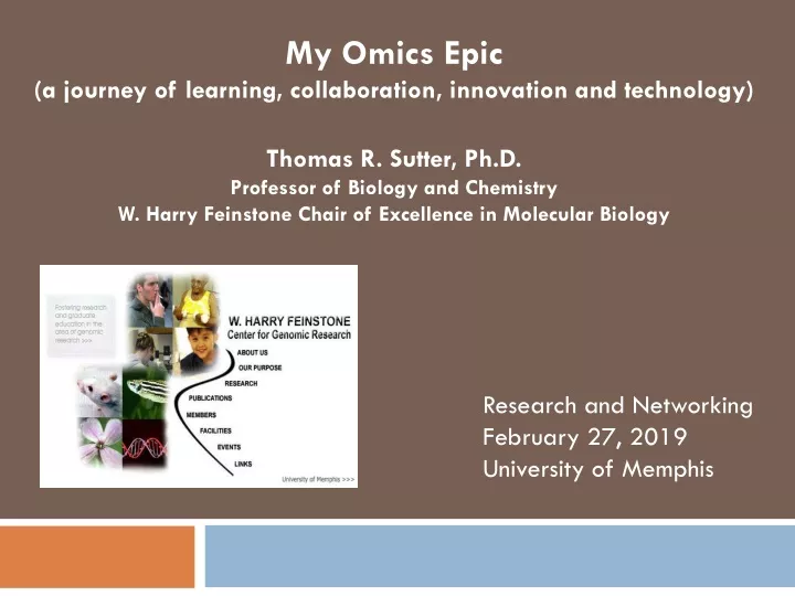 my omics epic a journey of learning collaboration