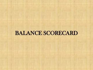 BALANCE SCORECARD