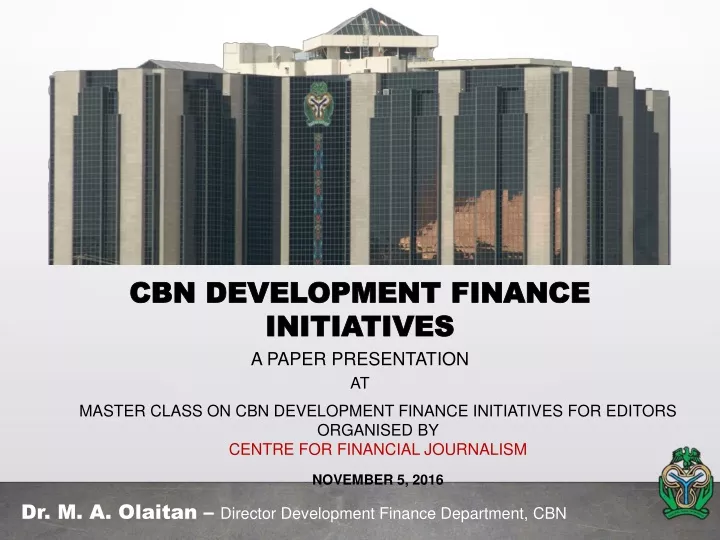cbn development finance initiatives a paper
