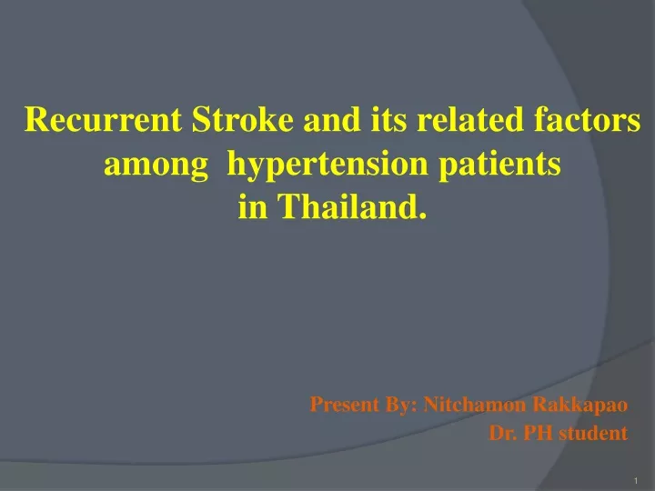 recurrent stroke and its related factors among