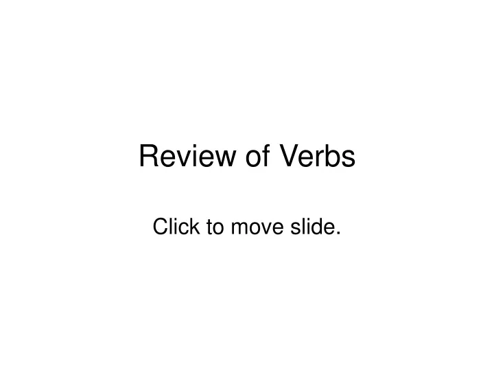review of verbs