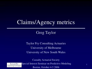 Claims/Agency metrics
