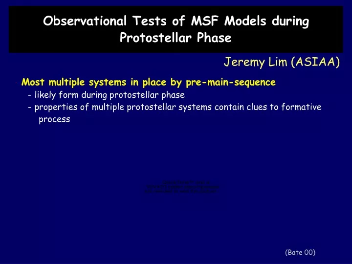observational tests of msf models during