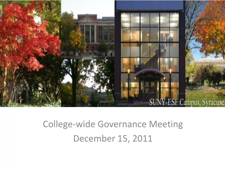 college wide governance meeting december 15 2011