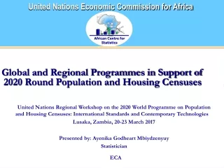 Global and Regional Programmes in Support of 2020 Round Population and Housing Censuses