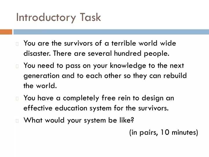 introductory task