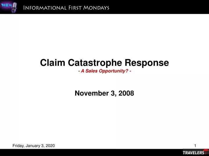 claim catastrophe response a sales opportunity