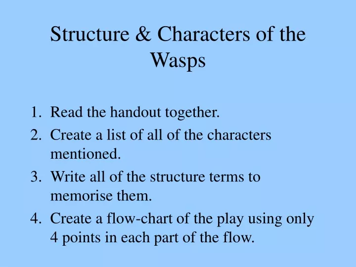 structure characters of the wasps
