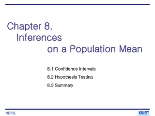 Chapter 8.     Inferences                on a Population Mean