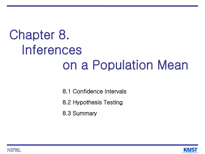 chapter 8 inferences on a population mean