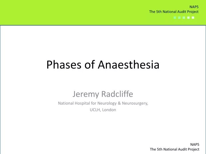 phases of anaesthesia