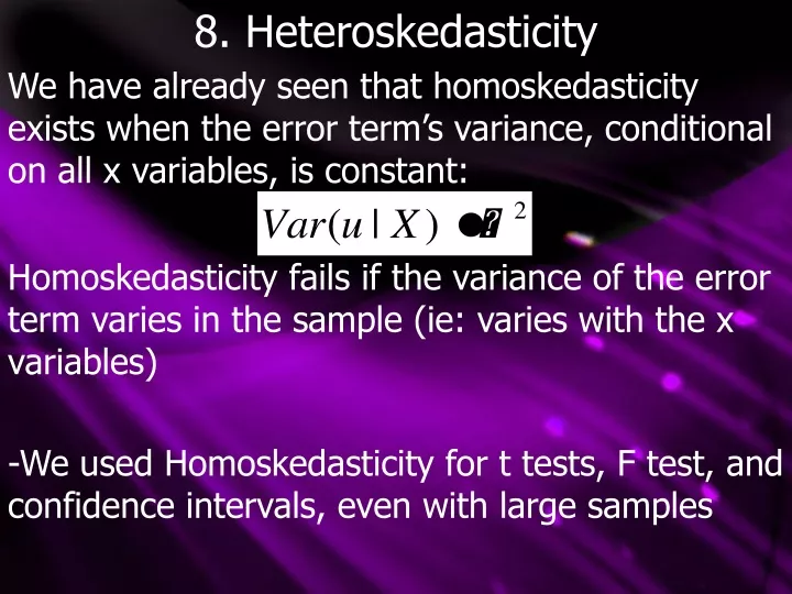 8 heteroskedasticity