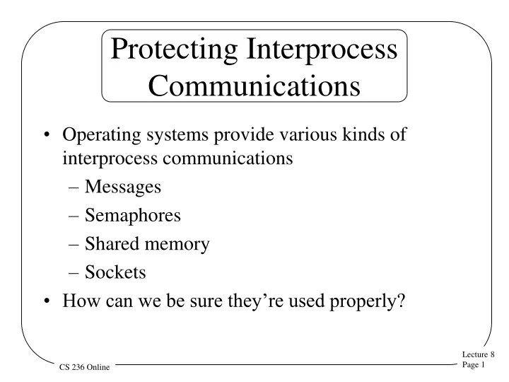 protecting interprocess communications