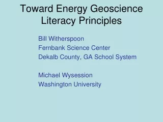 Toward Energy Geoscience Literacy Principles