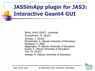 JASSimApp plugin for JAS3:  Interactive Geant4 GUI