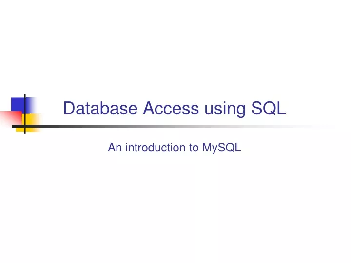 database access using sql