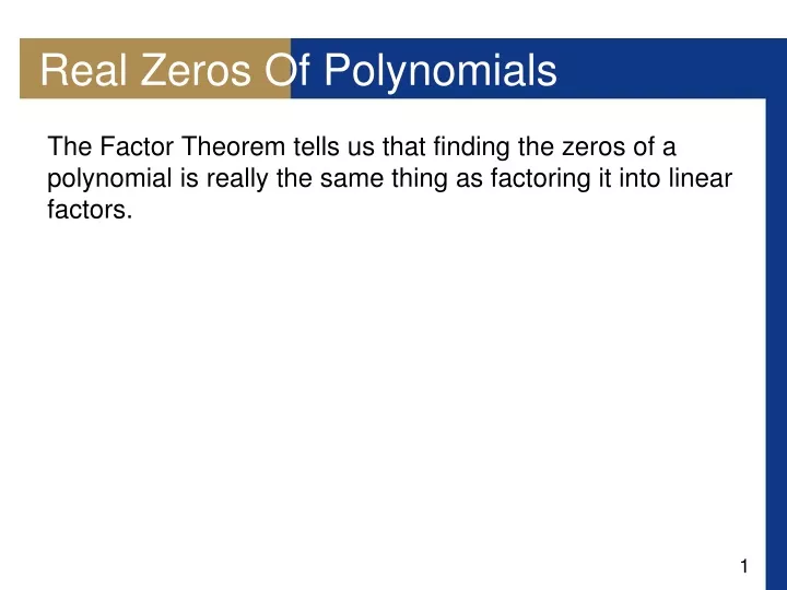 real zeros of polynomials