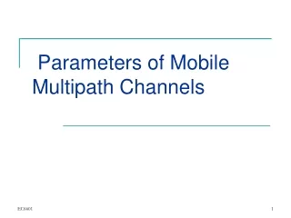Parameters of Mobile Multipath Channels