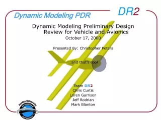 Dynamic Modeling PDR