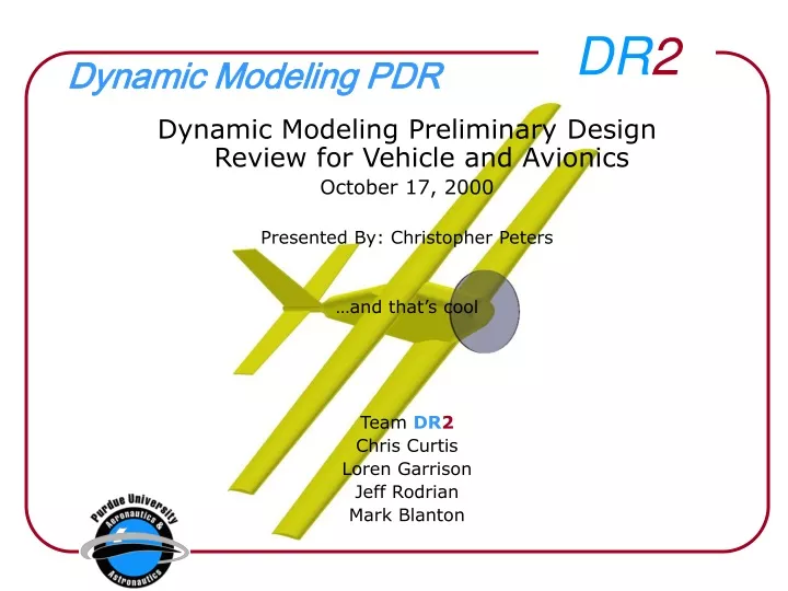 dynamic modeling pdr