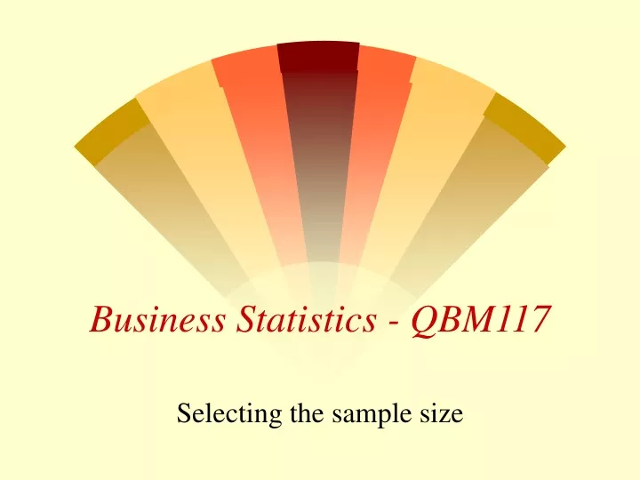 business statistics qbm117