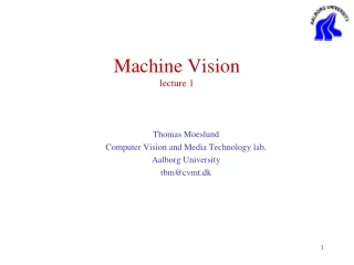 Machine Vision lecture 1