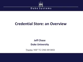 Credential Store: an Overview