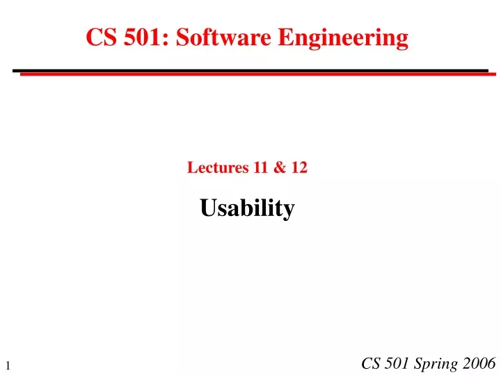 cs 501 software engineering