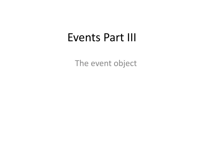 the event object