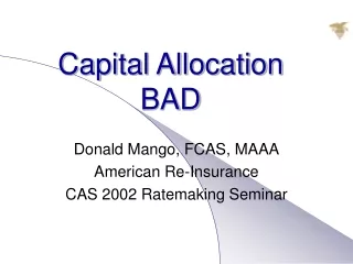 Capital Allocation BAD