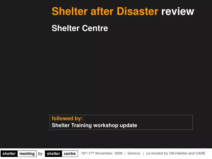 shelter after disaster review shelter centre