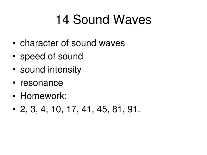 14 sound waves
